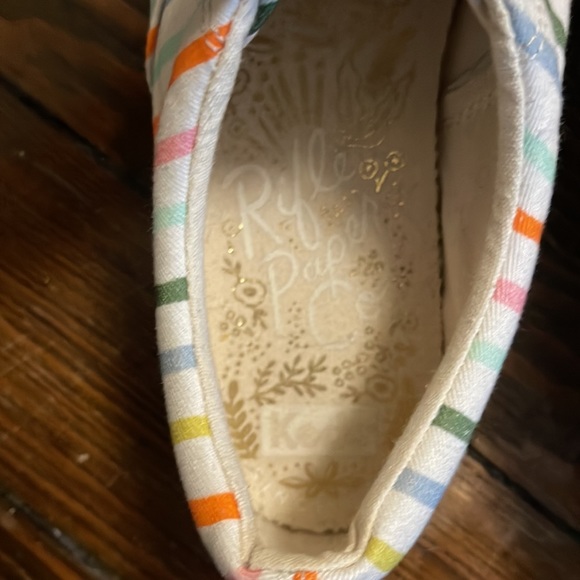 Excellent Condition Keds Rifle Paper Co. Canvas Shoes, Size 8.5, Rainbow Stripes - Picture 4 of 5